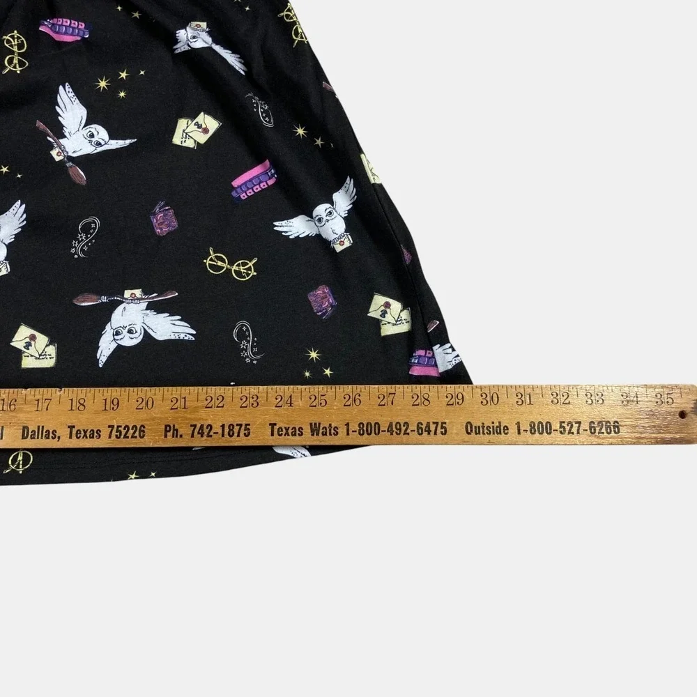 Harry Potter Kids Girls Hedwig Owl Print Dress Size 2X‎ Black Short Sleeve New